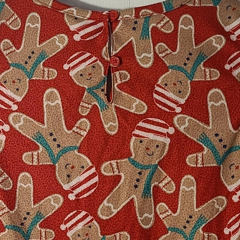 Gymboree Girls Medium Holiday Gingerbread Santa Hats nightgown